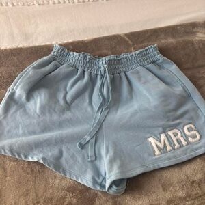 Light Blue 'MRS' Women's Lounge Shorts